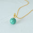 925 sterling silver spherical turquoise pendant collarbone necklace - MOWTE