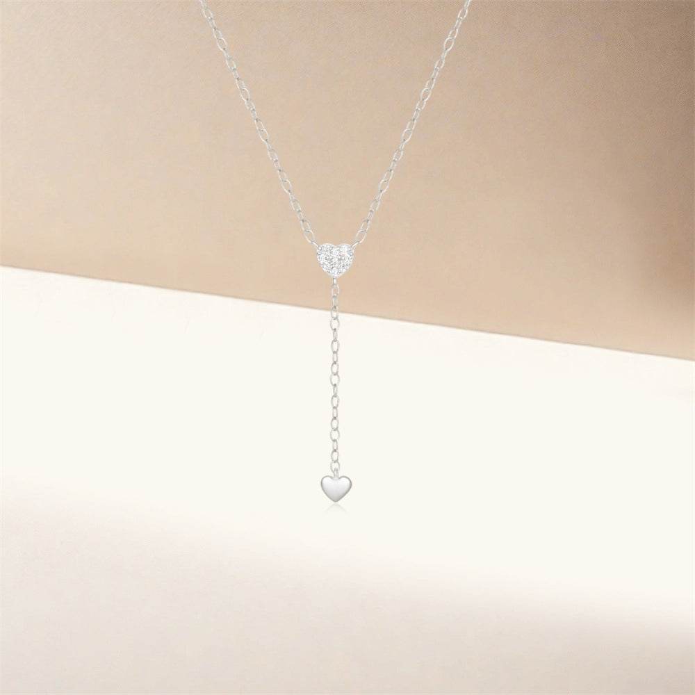 925 sterling silver tassel Y-shaped double core diamond necklace - MOWTE