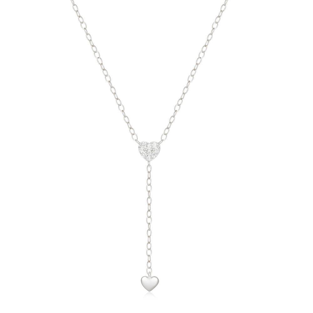 925 sterling silver tassel Y-shaped double core diamond necklace - MOWTE
