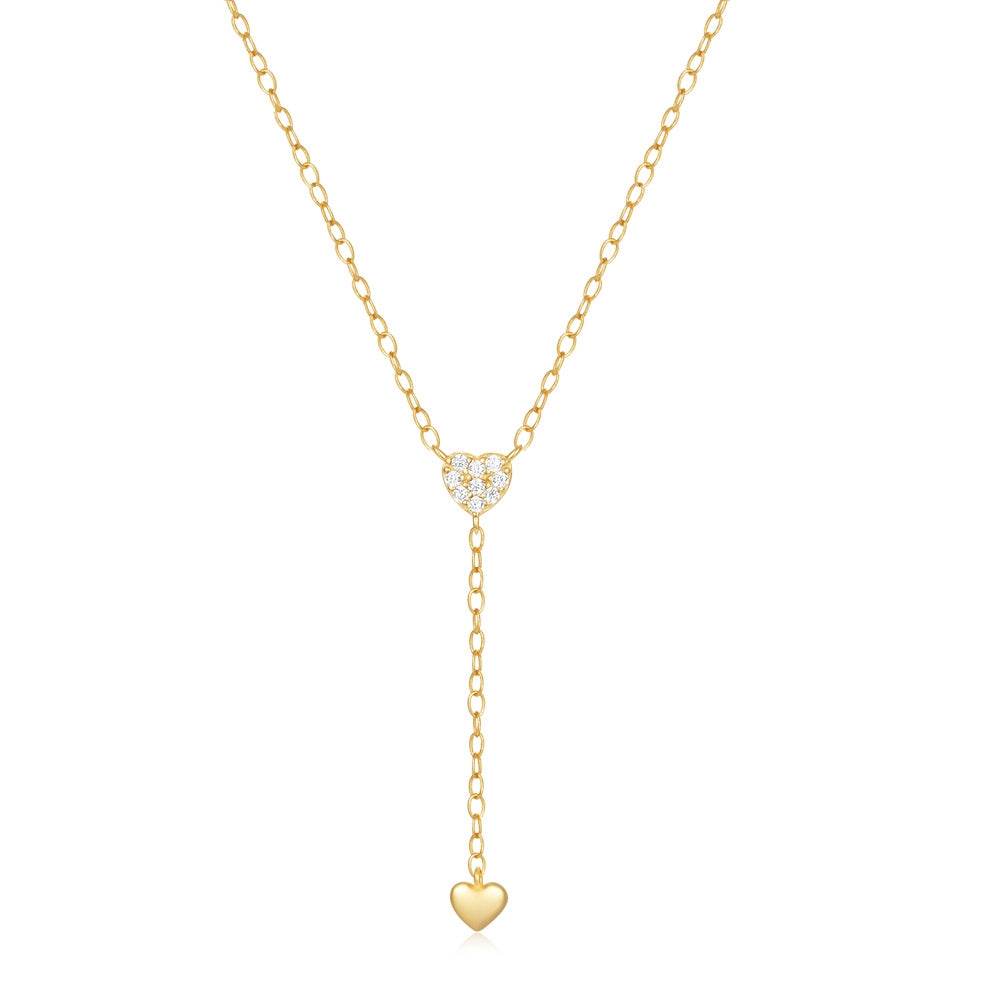 925 sterling silver tassel Y-shaped double core diamond necklace - MOWTE