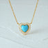 925 sterling silver heart-shaped necklace set with diamonds and turquoise - MOWTE
