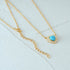 925 sterling silver heart-shaped necklace set with diamonds and turquoise - MOWTE