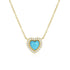 925 sterling silver heart-shaped necklace set with diamonds and turquoise - MOWTE
