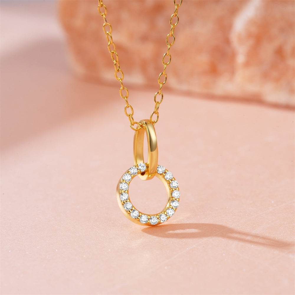 S925 pure silver light luxury interlocking micro zirconia chain - MOWTE