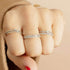 S925 pure silver single row diamond ins women's wedding ring - MOWTE