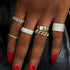 S925 pure silver single row diamond ins women's wedding ring - MOWTE