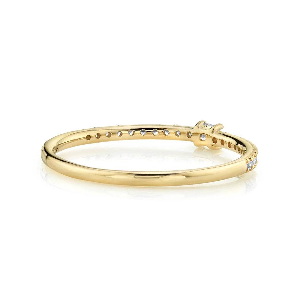 S925 pure silver single row diamond ins women's wedding ring - MOWTE