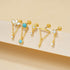 S925 pure silver personalized geometric diamond inlaid cartilage puncture internal thread daily matching ear bone nail - MOWTE