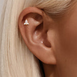 S925 sterling silver daily outfit with diamond tassel geometry 16g puncture thread earlobe and ear bone - MOWTE