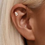 S925 sterling silver daily outfit with diamond tassel geometry 16g puncture thread earlobe and ear bone - MOWTE