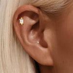 S925 sterling silver daily outfit with diamond tassel geometry 16g puncture thread earlobe and ear bone - MOWTE