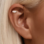 S925 sterling silver daily outfit with diamond tassel geometry 16g puncture thread earlobe and ear bone - MOWTE