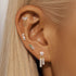 S925 pure silver geometric zircon splicing flower shaped earrings - MOWTE