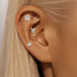 S925 pure silver geometric zircon splicing flower shaped earrings - MOWTE