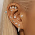 S925 pure silver geometric zircon splicing flower shaped earrings - MOWTE