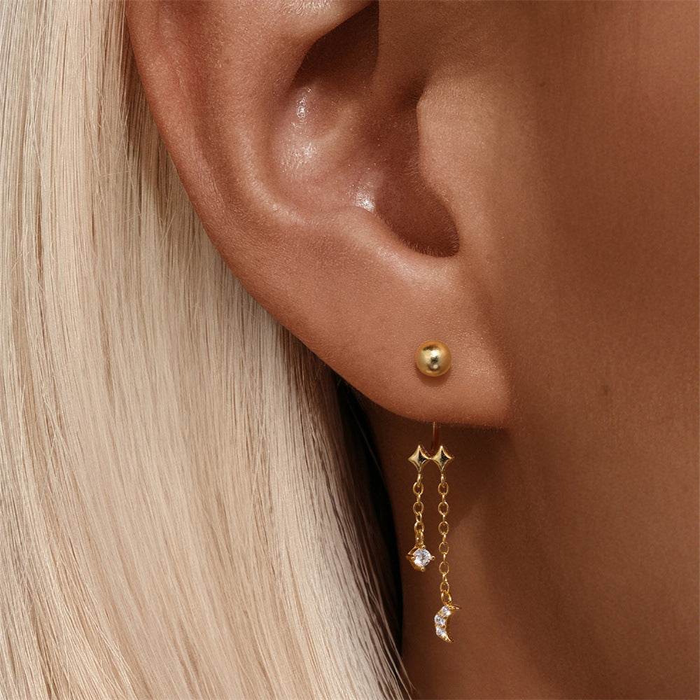 925 sterling silver diamond earrings - MOWTE