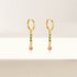 Geometric tassel S925 pure silver stone earrings - MOWTE