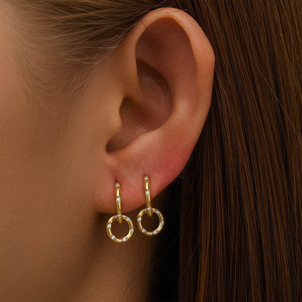Tassel S925 pure silver stone earrings - MOWTE