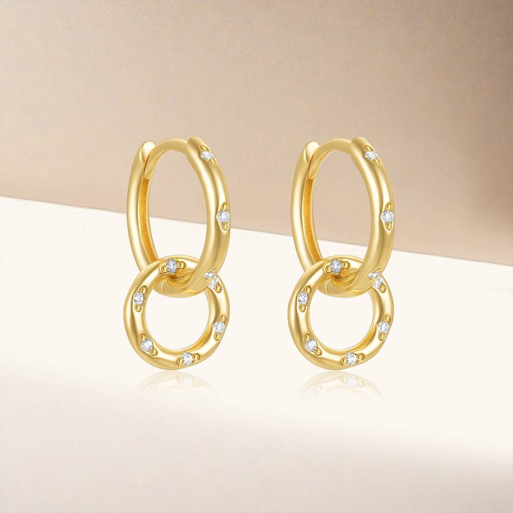 Tassel S925 pure silver stone earrings - MOWTE
