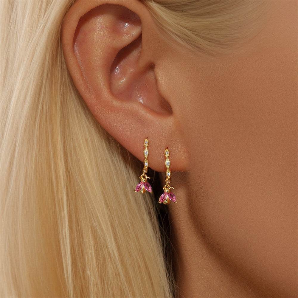 Tassel S925 pure silver flower earrings - MOWTE