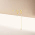 S925 sterling silver octagonal star three piece set diamond chain tassel earrings - MOWTE