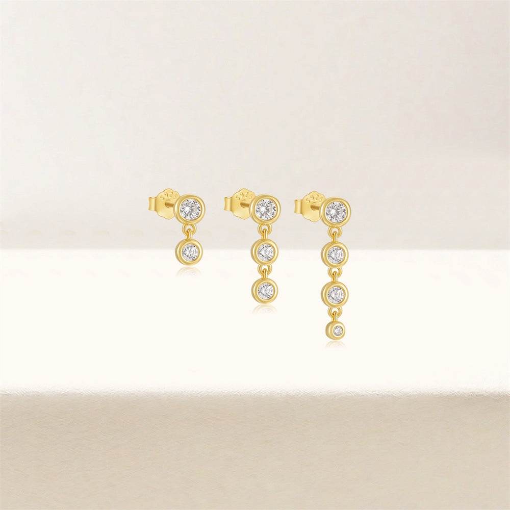 Zircon Three Piece S925 Women's Ear Studs Set - MOWTE