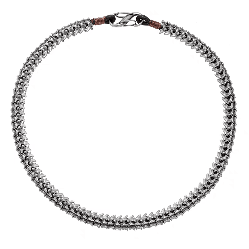 Titanium steel keel necklace men's hip-hop personality retro style domineering collarbone chain - MOWTE
