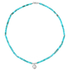 Natural turquoise necklace handmade bead color splicing pure silver collarbone chain - MOWTE