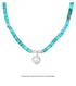 Natural turquoise necklace handmade bead color splicing pure silver collarbone chain - MOWTE