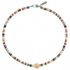 Colored agate necklace for men retro crystal stone pendant collarbone chain - MOWTE