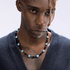 Black agate necklace men's hip-hop retro turquoise handmade bead collarbone chain necklace women's trend - MOWTE