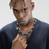 Black agate necklace men's hip-hop retro turquoise handmade bead collarbone chain necklace women's trend - MOWTE