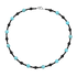 Black agate necklace men's hip-hop retro turquoise handmade bead collarbone chain necklace women's trend - MOWTE