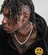 Pure silver heart-shaped pearl necklace men's accessories hip-hop style personalized couple trendy brand black collarbone chain ins - MOWTE