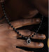 Pure silver heart-shaped pearl necklace men's accessories hip-hop style personalized couple trendy brand black collarbone chain ins - MOWTE