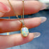 S925 pure silver natural opal pendant exquisite necklace - MOWTE
