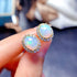 S925 pure silver natural opal studs - MOWTE