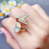 S925 pure silver butterfly natural opal ring - MOWTE