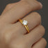 S925 Silver Gold Moissanite Double Ring Light Luxury Engagement Ring - MOWTE