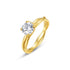 S925 Silver Gold Moissanite Double Ring Light Luxury Engagement Ring - MOWTE