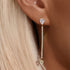 S925 sterling silver fashionable water droplet zircon two wearing methods heart inlaid zircon pendant design sense long earrings - MOWTE