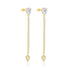 S925 sterling silver fashionable water droplet zircon two wearing methods heart inlaid zircon pendant design sense long earrings - MOWTE