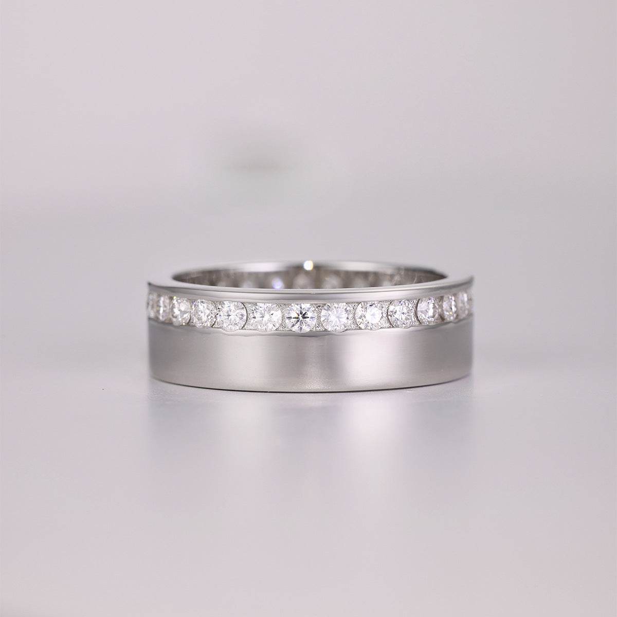 S925 Silver Ring Moissanite Ring Classic Style Versatile Wedding Pair Ring - MOWTE
