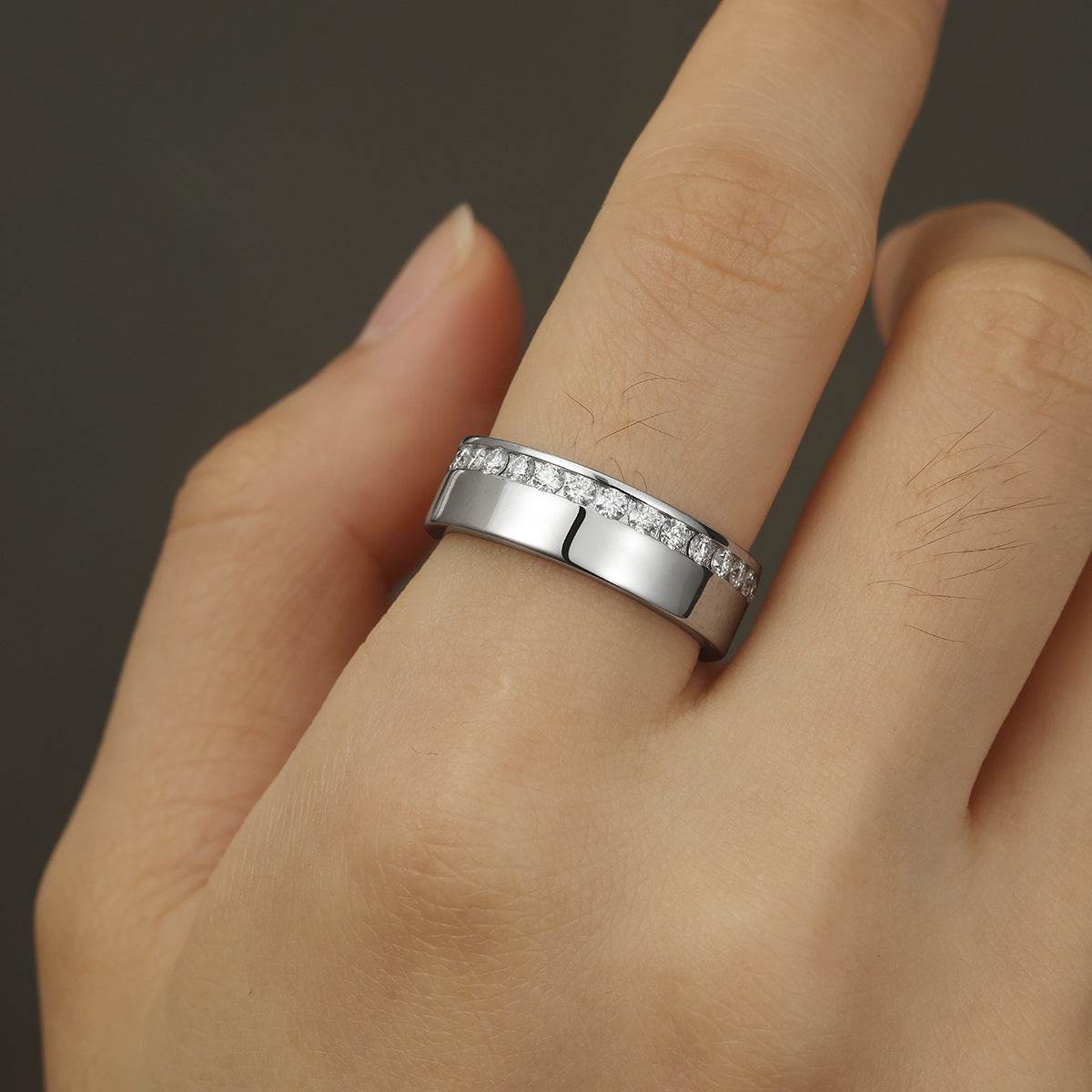 S925 Silver Ring Moissanite Ring Classic Style Versatile Wedding Pair Ring - MOWTE