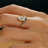 S925 Silver Two-Piece Set Moissanite Ring with 2ct Center Stone Engagement Exquisite Stacking - MOWTE
