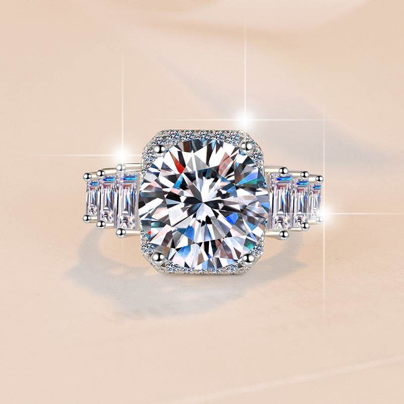 Luxury S925 Silver 5ct Moissanite Ring Wedding & Engagement Ring - MOWTE