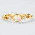 Hollow out iridescent synthetic Opal ring for women S925 pure silver gold-plated versatile layered ring niche - MOWTE