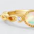 Hollow out iridescent synthetic Opal ring for women S925 pure silver gold-plated versatile layered ring niche - MOWTE