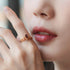 14K gold-plated palace retro Japanese ring women's garnet open crown ring niche simple original design - MOWTE