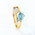 Minimally designed geometric topaz ring for women's fashion S925 pure silver gold-plated ring niche - MOWTE